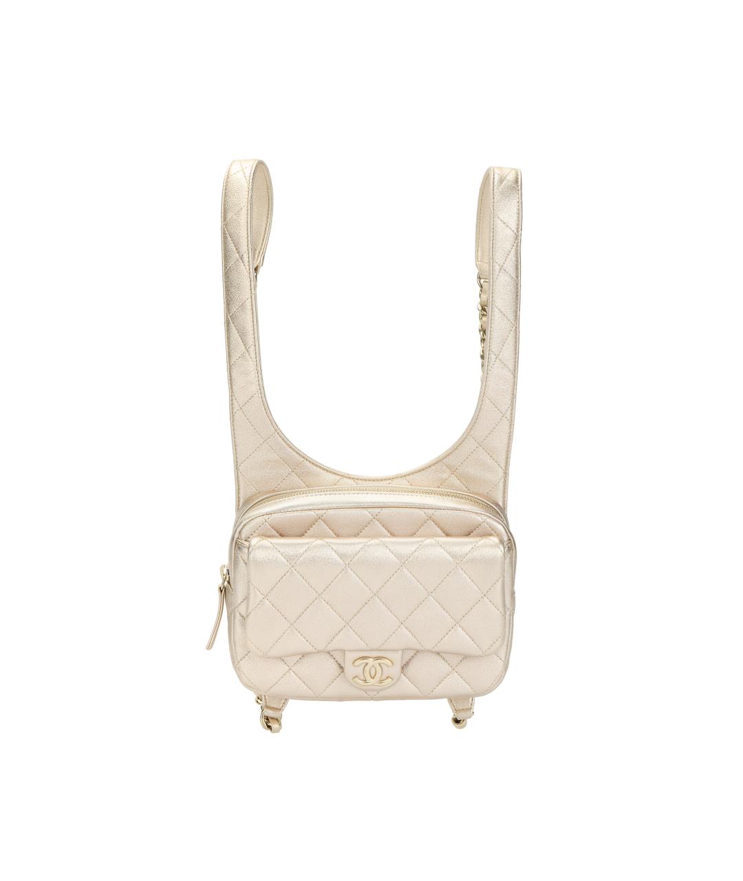 CHANEL Бежевый кожаный рюкзак, фото 1