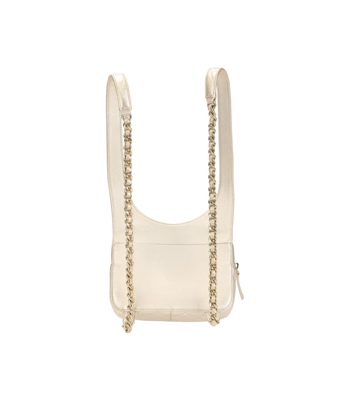 CHANEL Бежевый кожаный рюкзак, фото 3