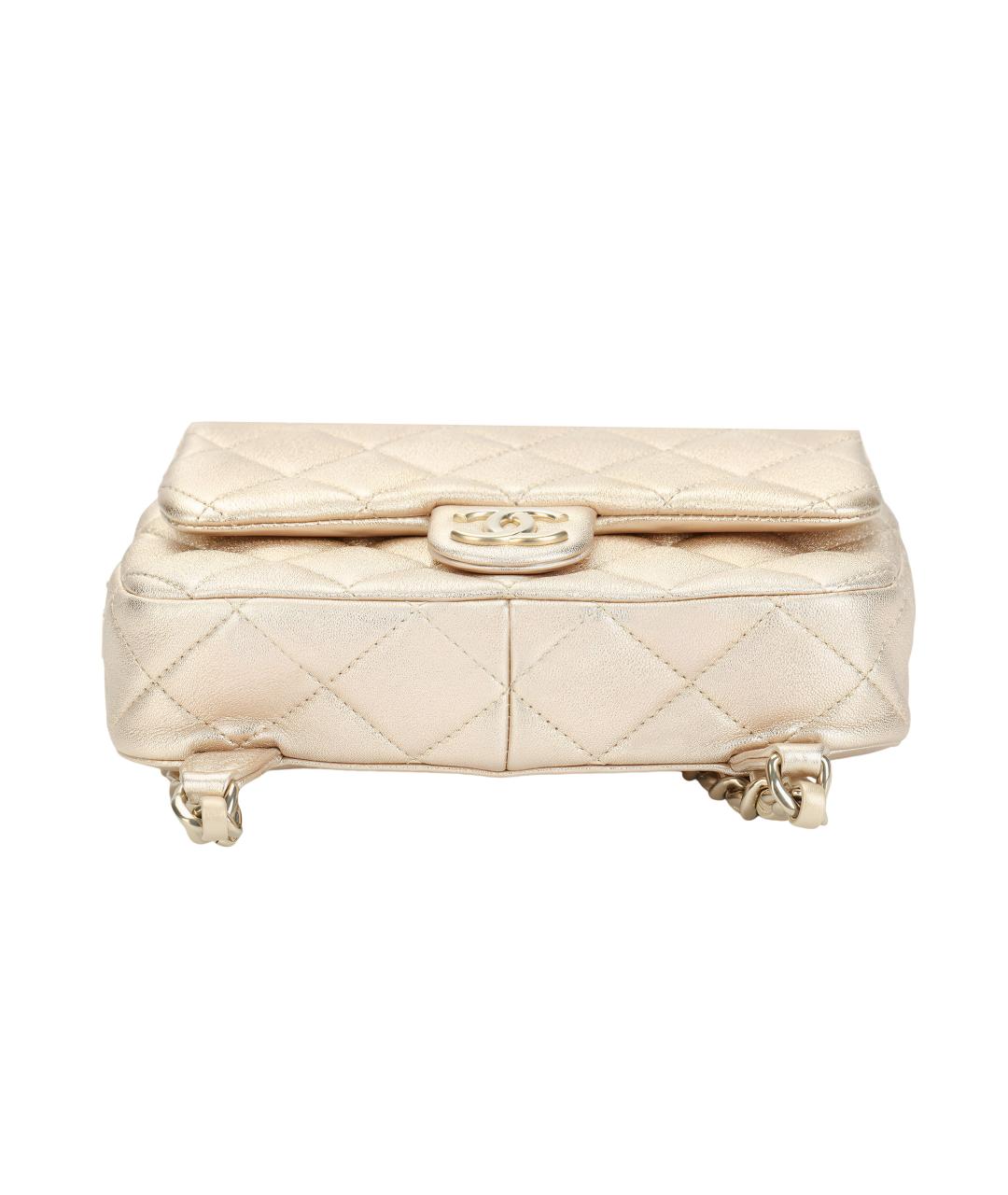 CHANEL Бежевый кожаный рюкзак, фото 4