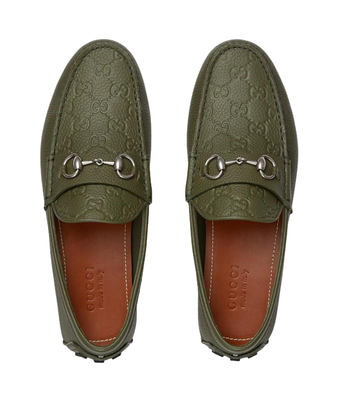 GUCCI Зеленые лоферы, фото 4