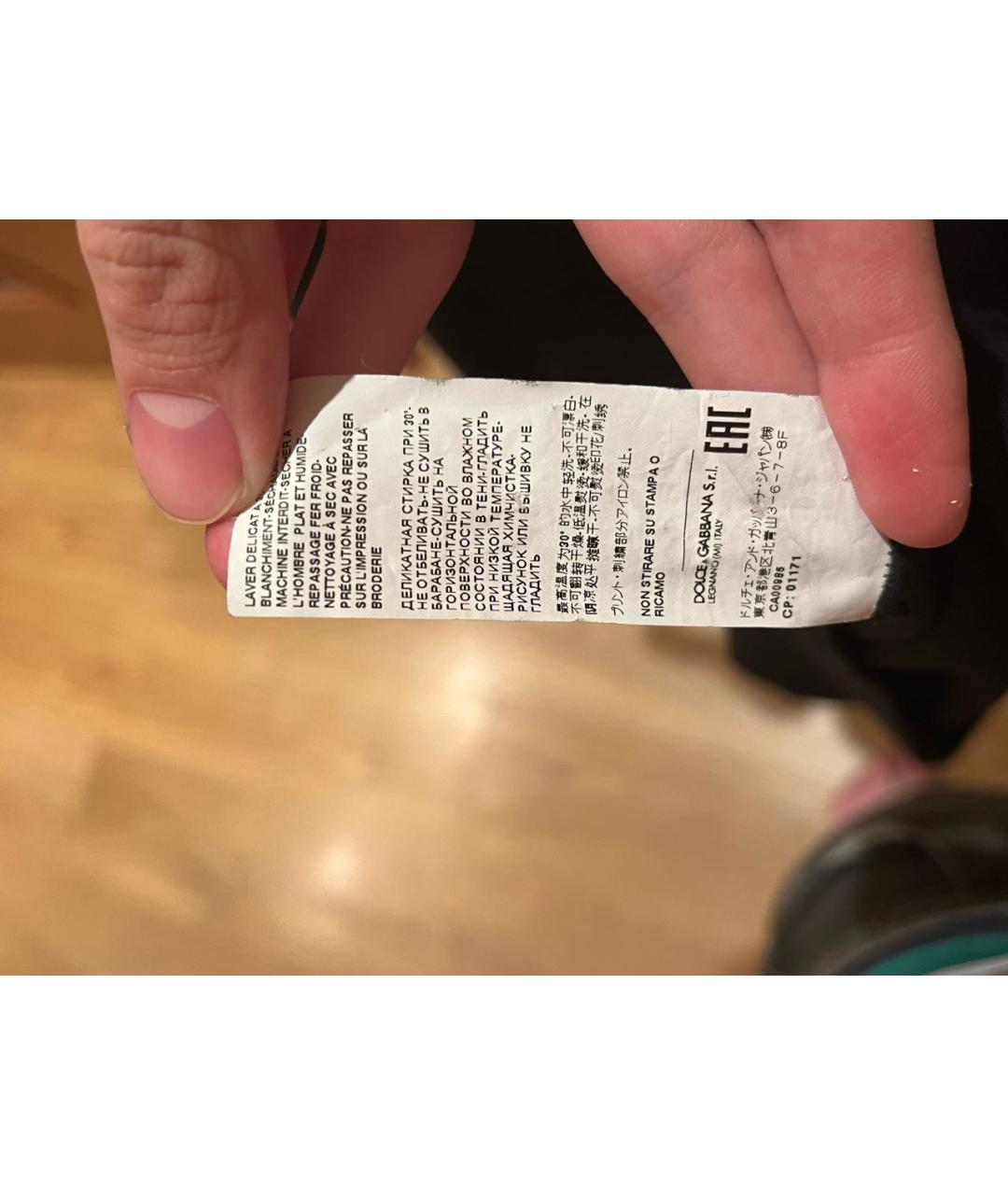 DOLCE&GABBANA Черная хлопковая футболка, фото 7