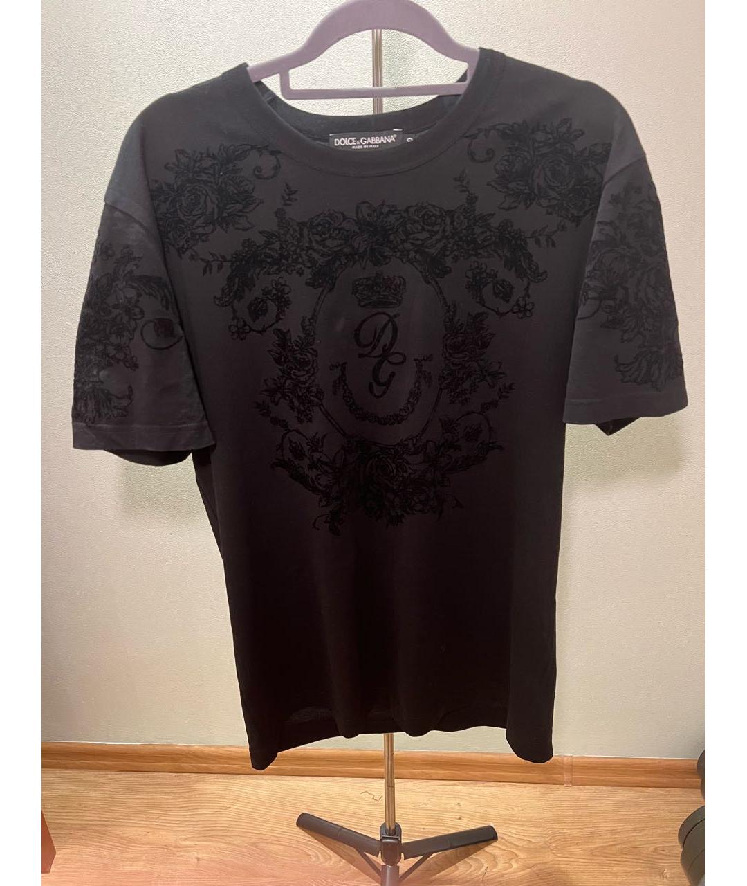 DOLCE&GABBANA Черная хлопковая футболка, фото 8