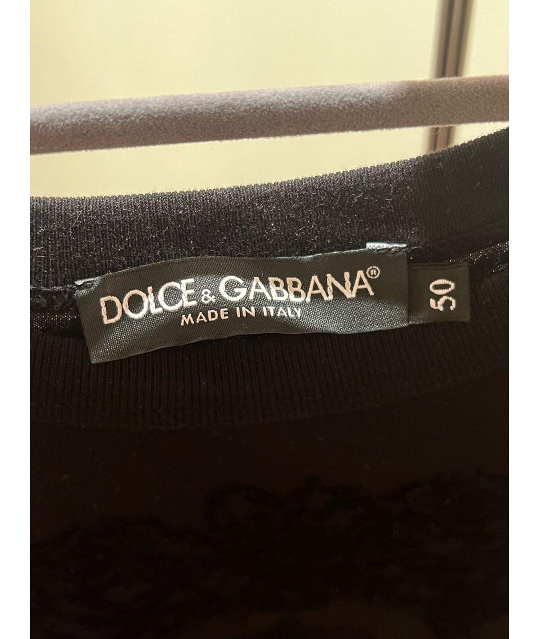 DOLCE&GABBANA Черная хлопковая футболка, фото 5