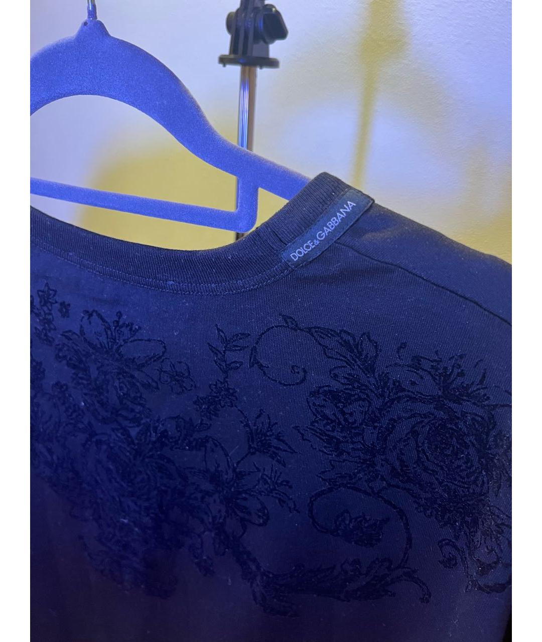 DOLCE&GABBANA Черная хлопковая футболка, фото 3