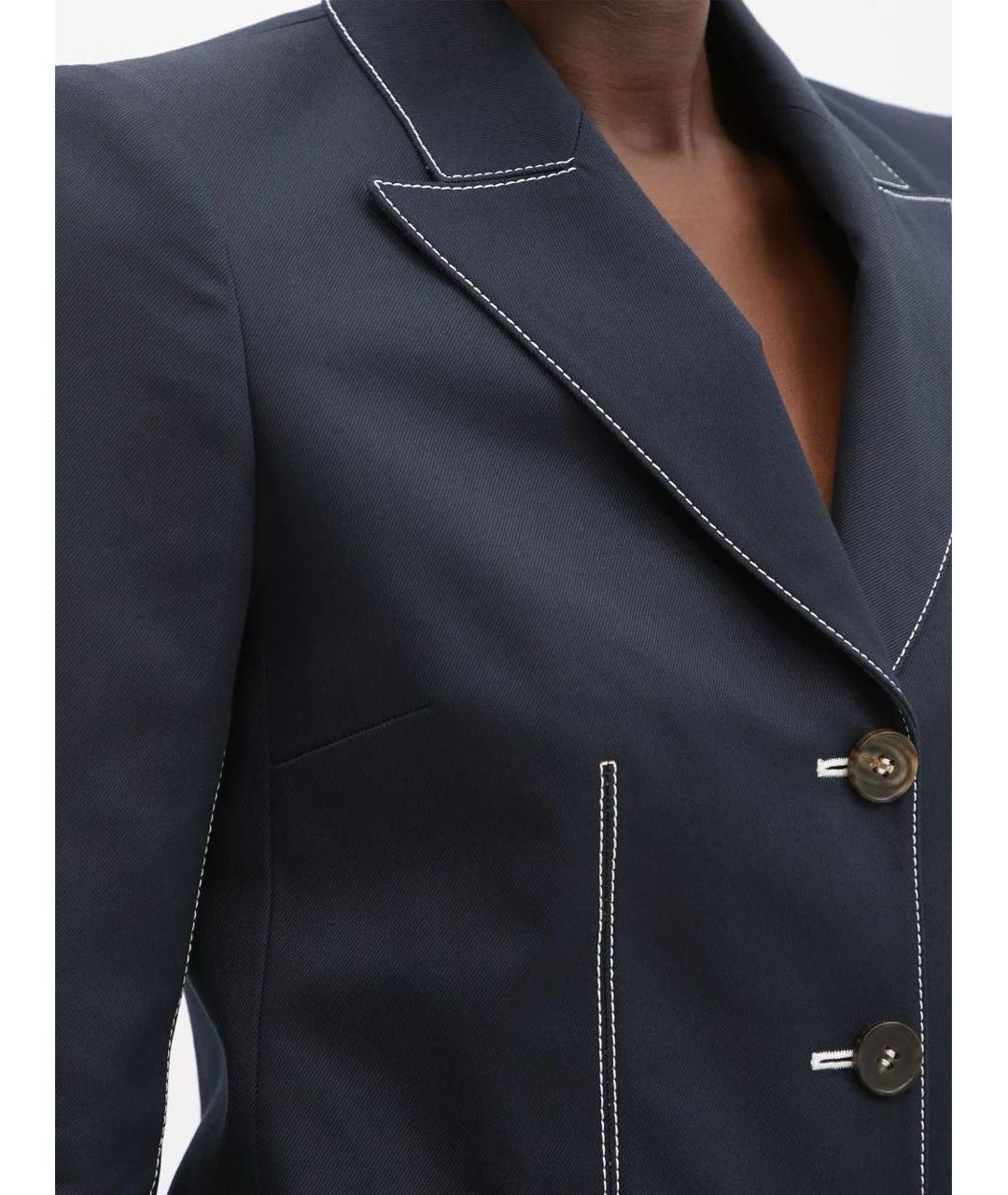 ALEXANDER MCQUEEN Темно-синий хлопковый жакет/пиджак, фото 3