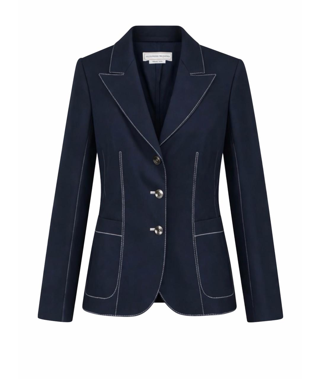 ALEXANDER MCQUEEN Темно-синий хлопковый жакет/пиджак, фото 1