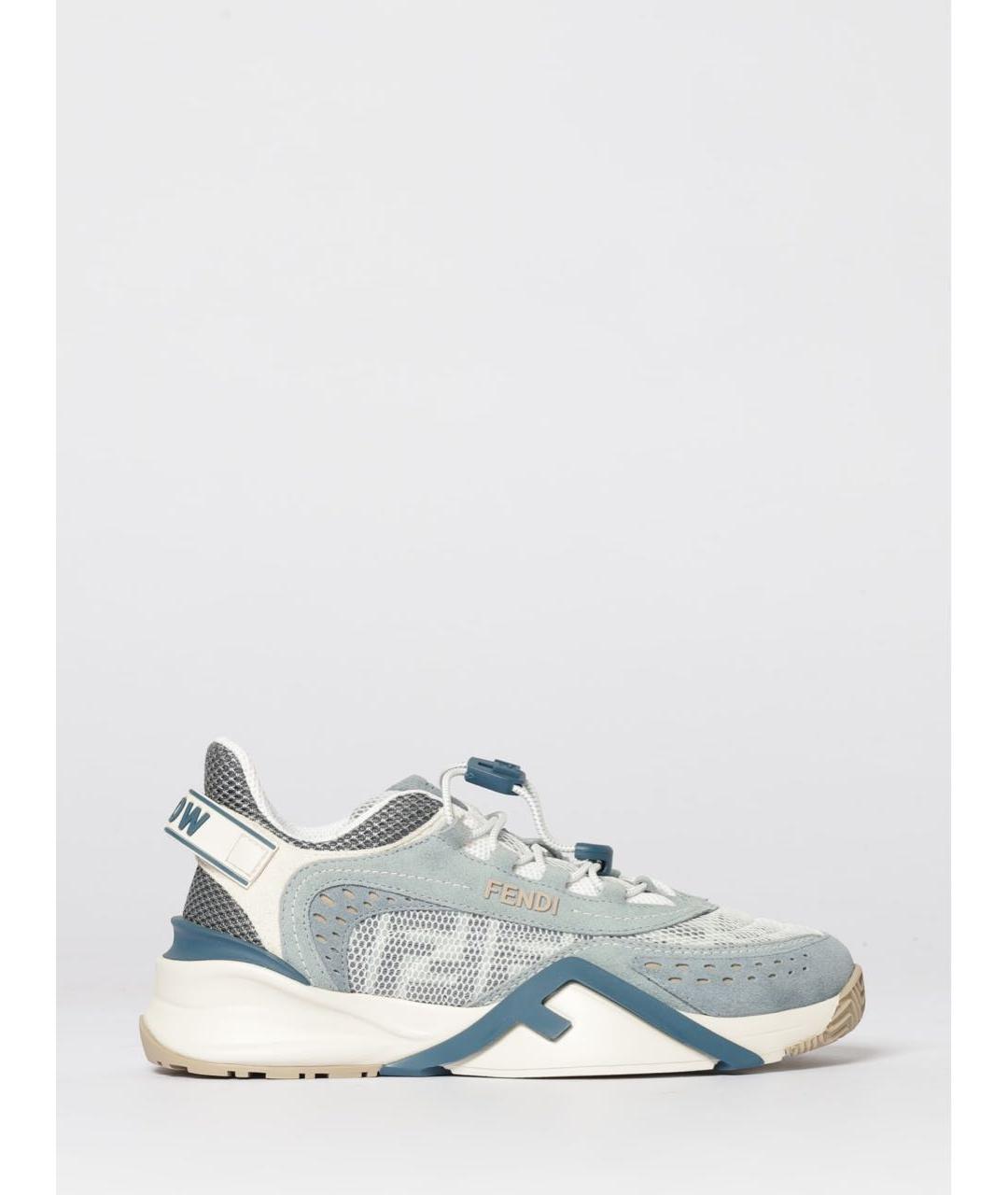 FENDI Голубые текстильные кроссовки, фото 7