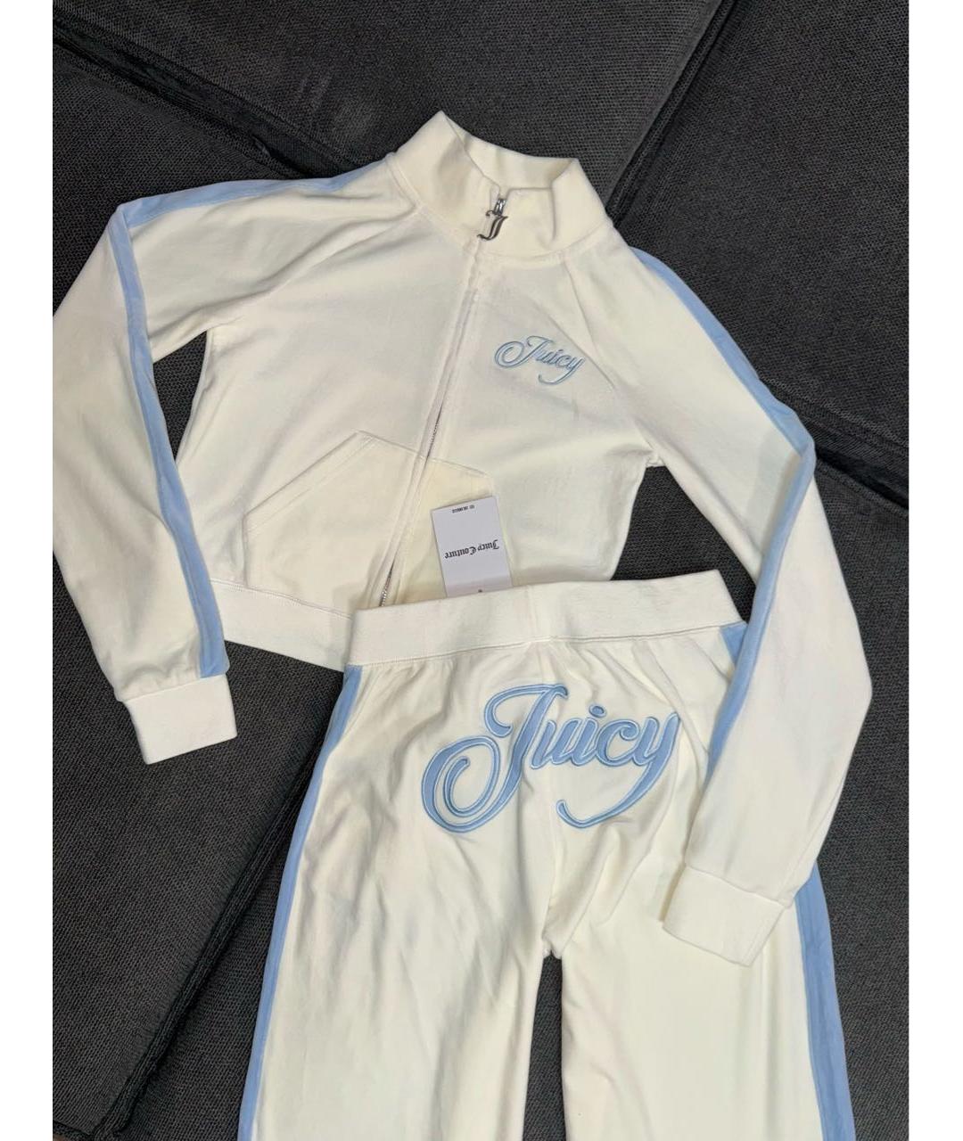 JUICY COUTURE Голубой велюровый костюм с брюками, фото 7