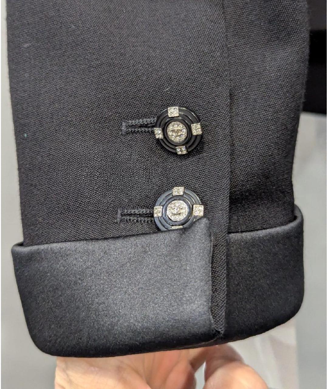 CHANEL Черный шерстяной жакет/пиджак, фото 4