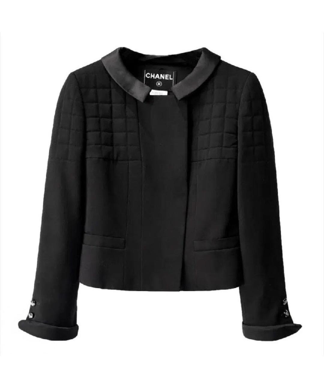 CHANEL Черный шерстяной жакет/пиджак, фото 7