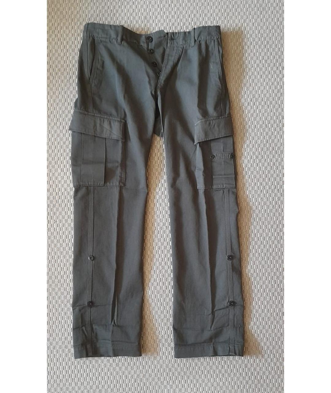 STONE ISLAND Зеленые хлопковые повседневные брюки, фото 7