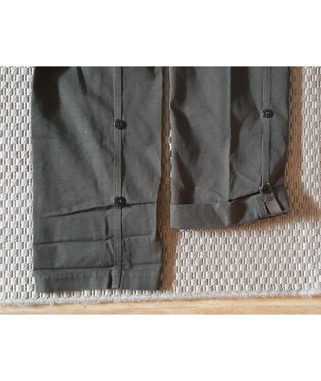 STONE ISLAND Зеленые хлопковые повседневные брюки, фото 5