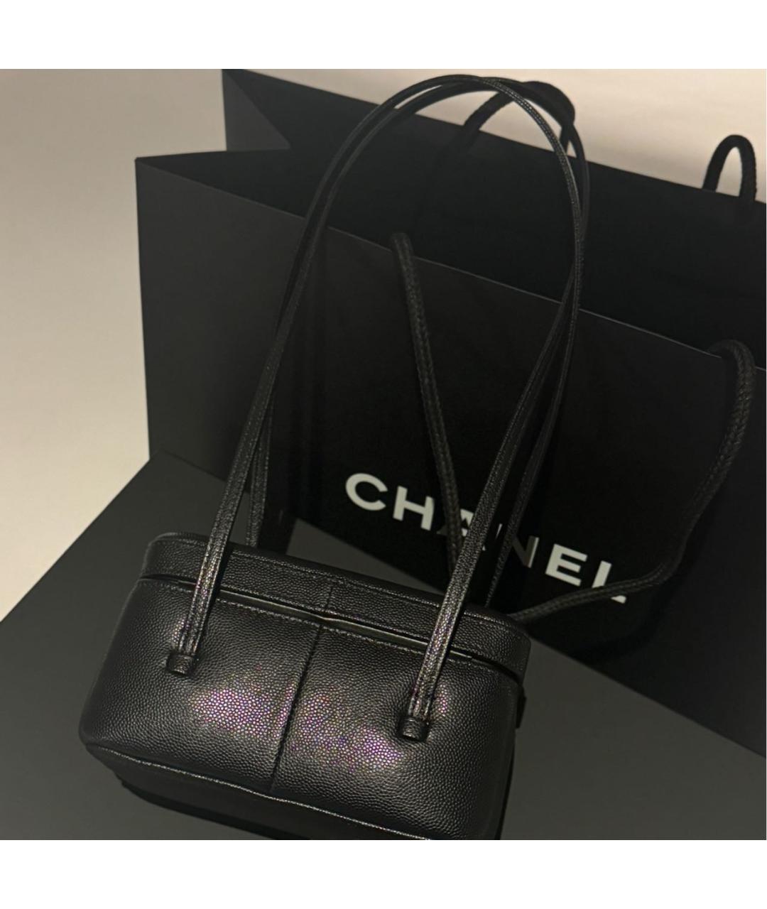 CHANEL Черная кожаная сумка через плечо, фото 8