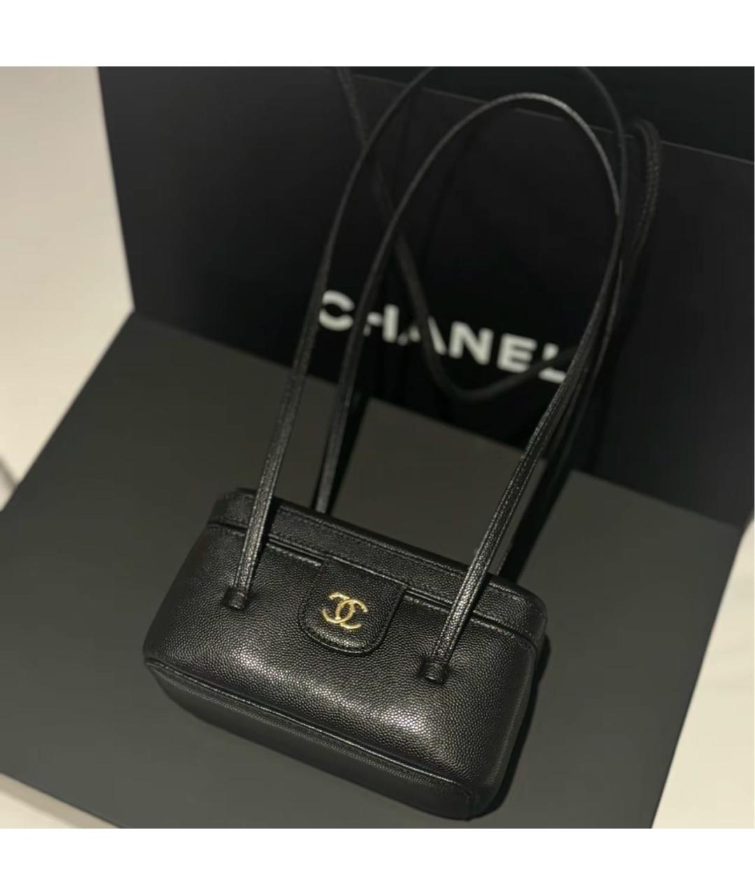 CHANEL Черная кожаная сумка через плечо, фото 7