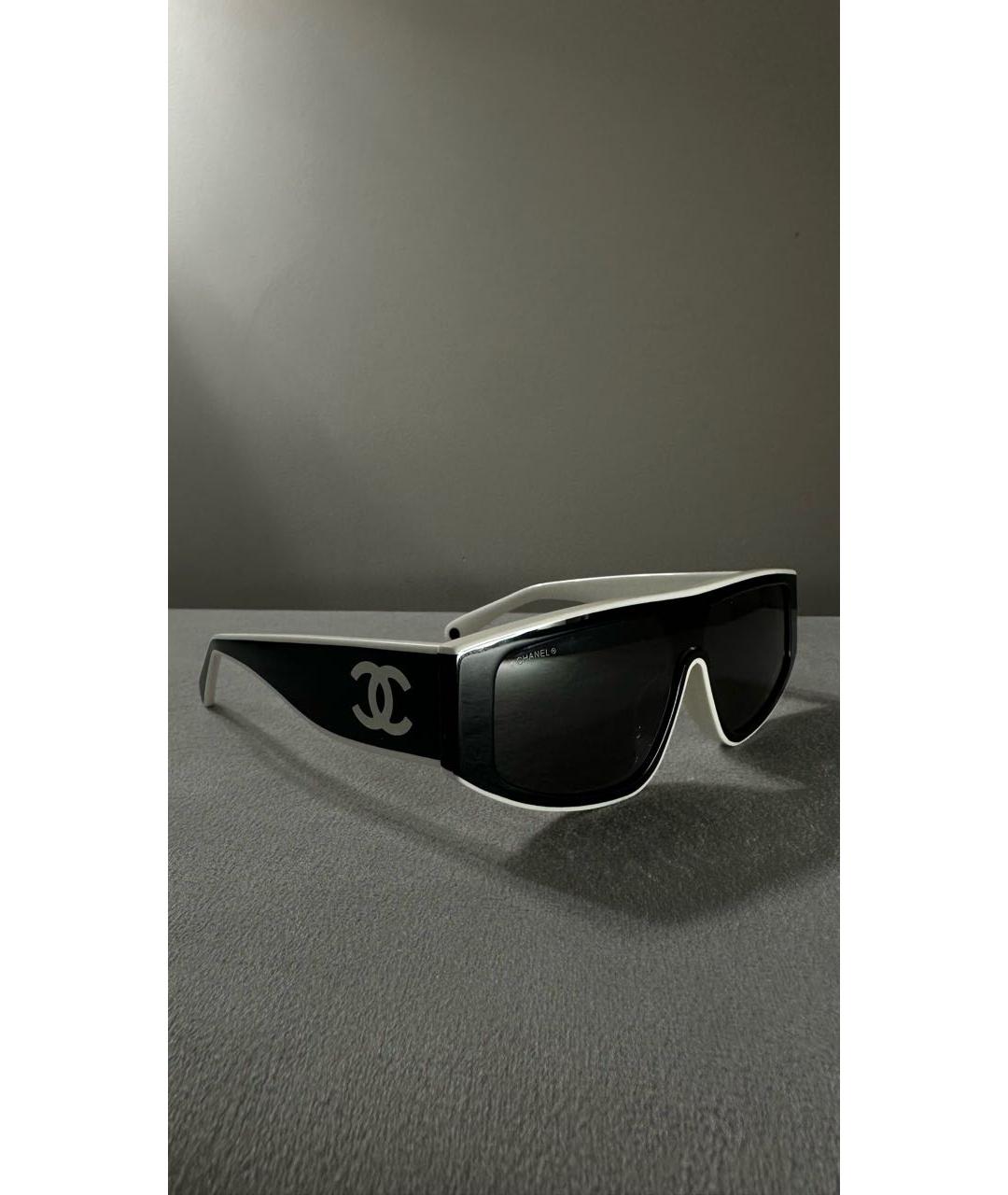 CHANEL Белые пластиковые солнцезащитные очки, фото 9