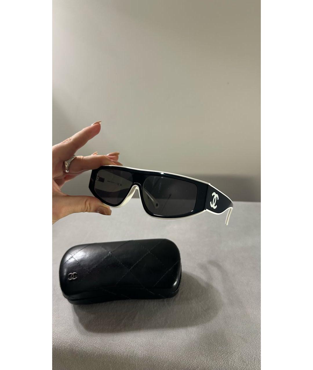 CHANEL Белые пластиковые солнцезащитные очки, фото 2