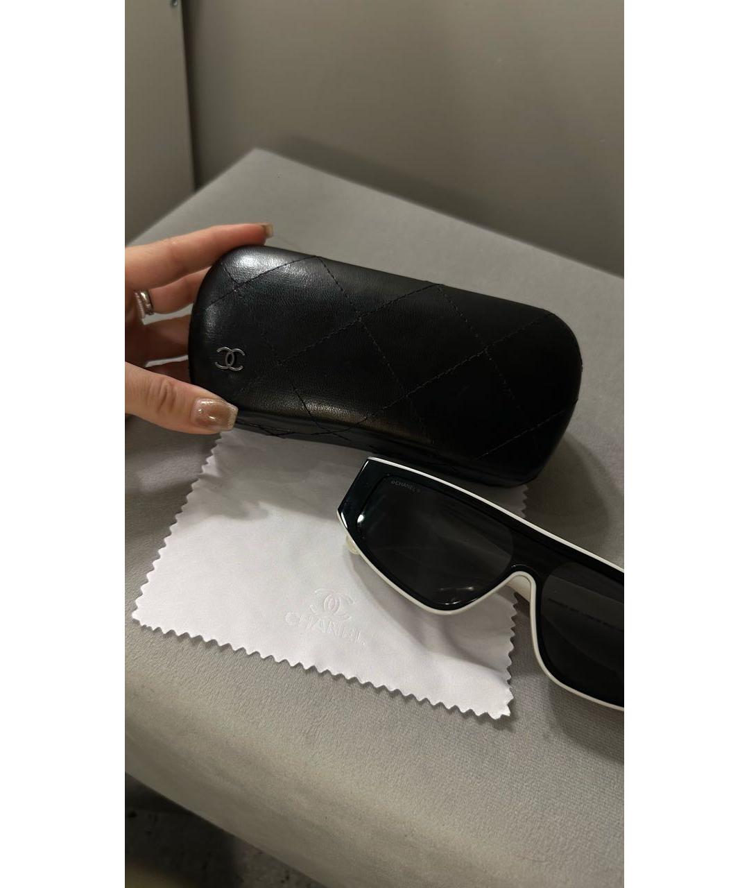 CHANEL Белые пластиковые солнцезащитные очки, фото 4