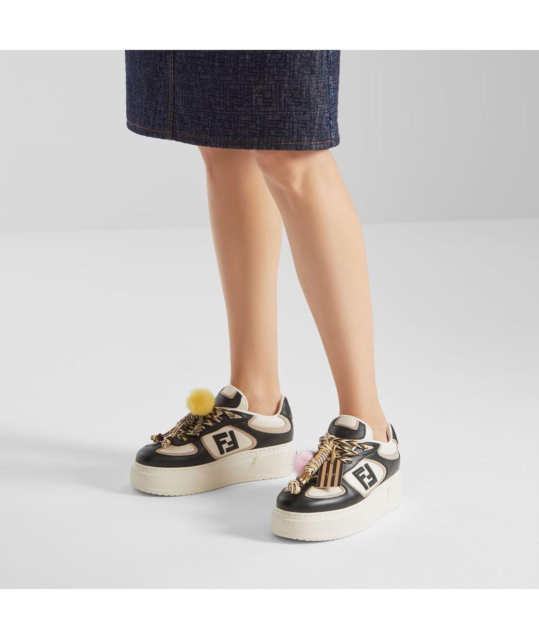 FENDI Мульти кожаные кеды, фото 2