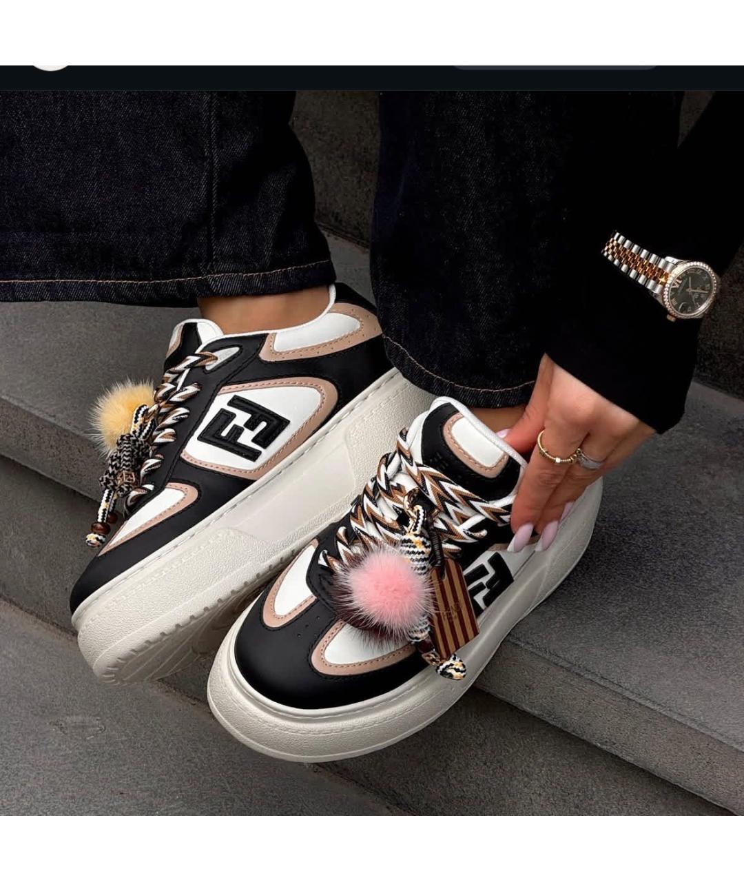 FENDI Мульти кожаные кеды, фото 8