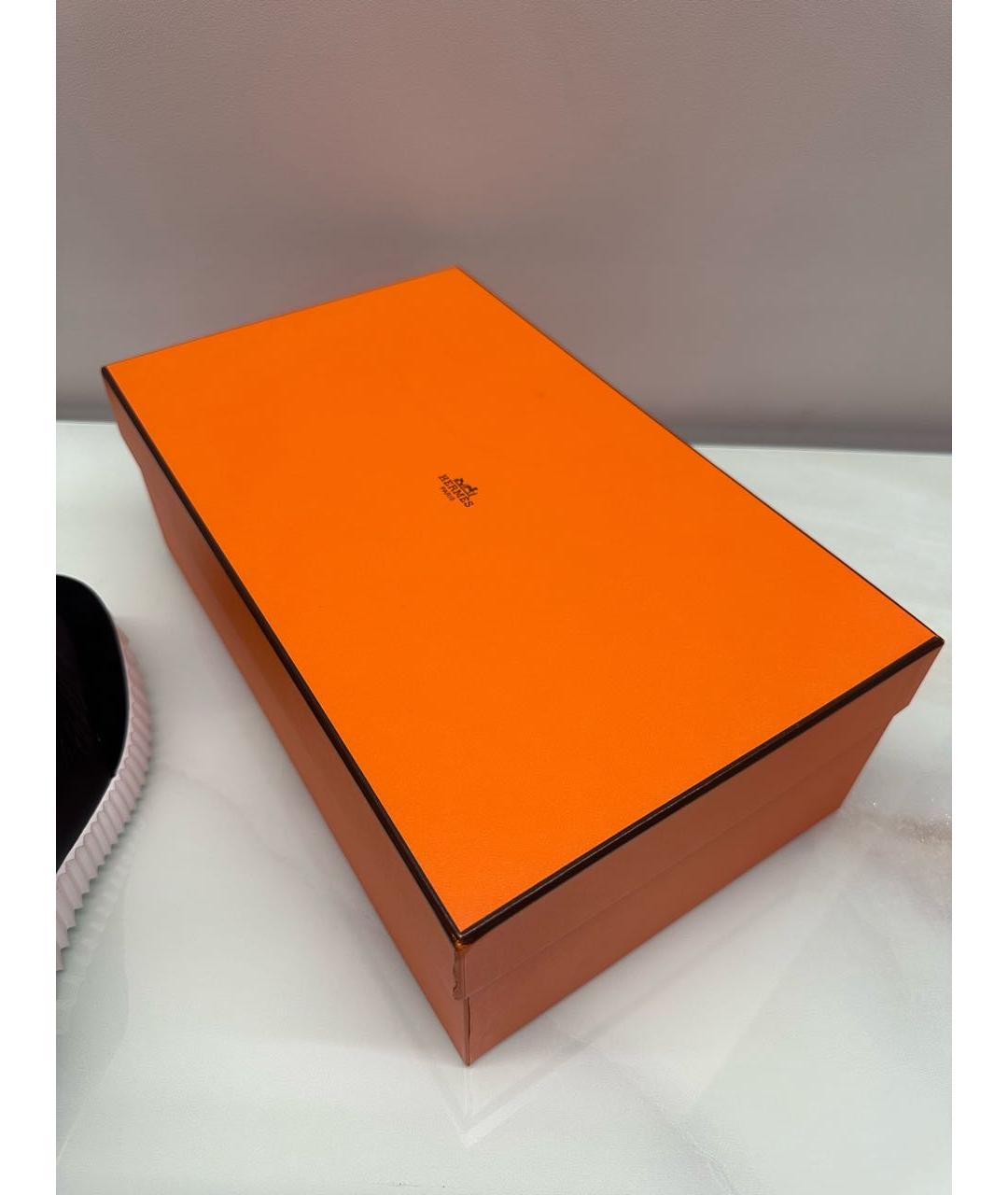 HERMES Черные кожаные низкие кроссовки / кеды, фото 6