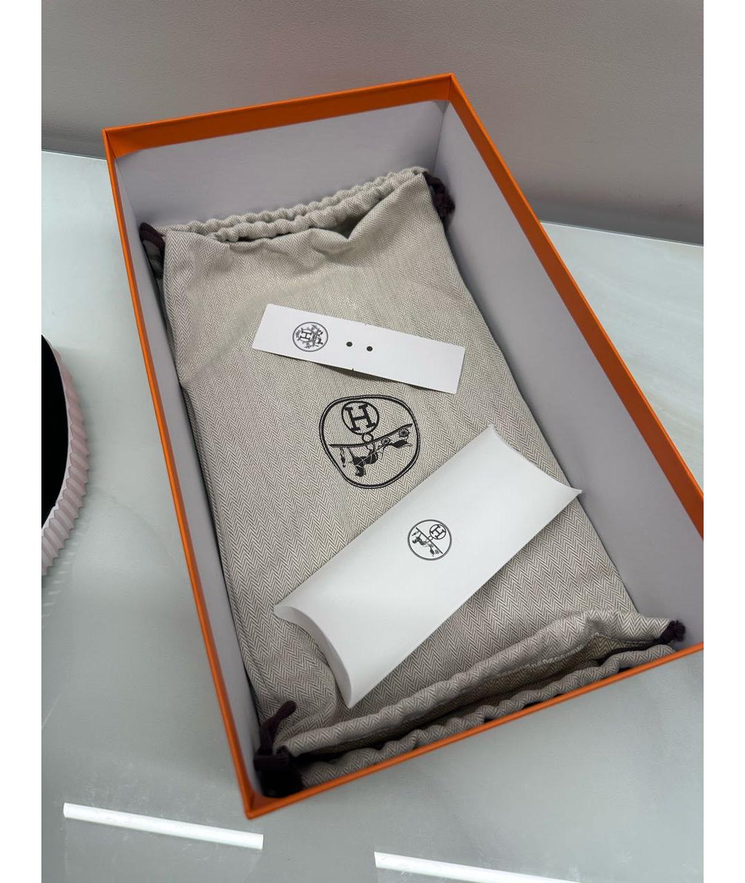 HERMES Черные кожаные низкие кроссовки / кеды, фото 5