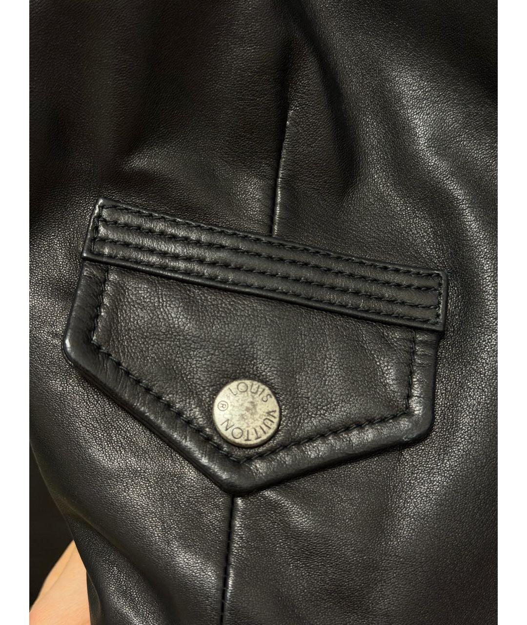 LOUIS VUITTON Черная кожаная куртка, фото 5