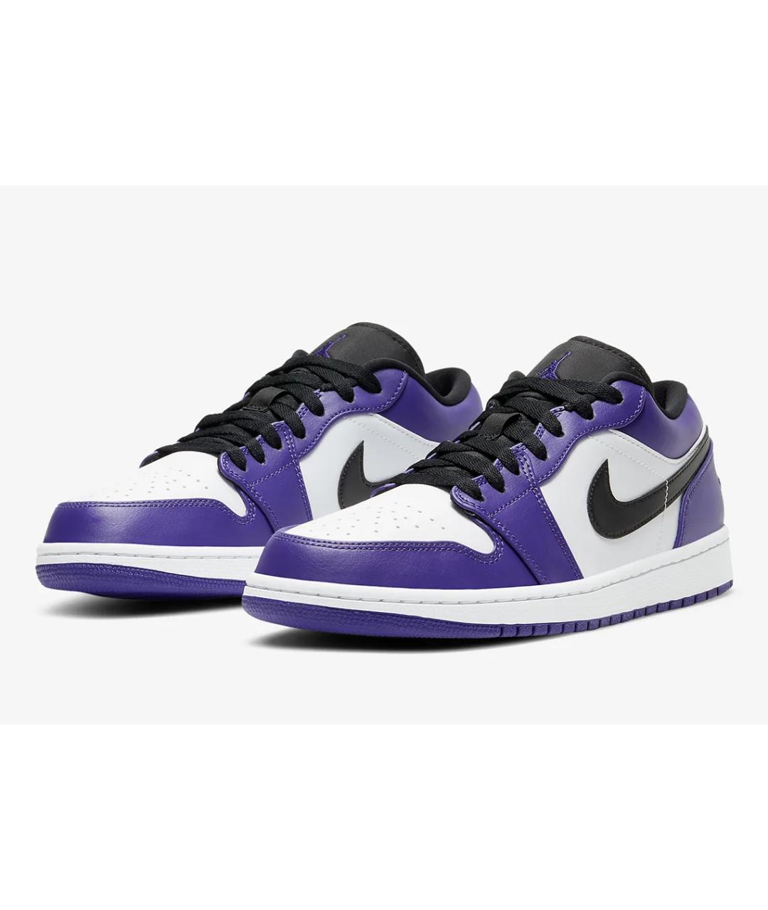 JORDAN Фиолетовые кожаные низкие кроссовки / кеды, фото 2