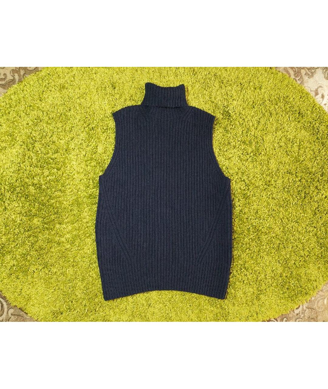 DRIES VAN NOTEN Темно-синяя шерстяная жилетка, фото 9