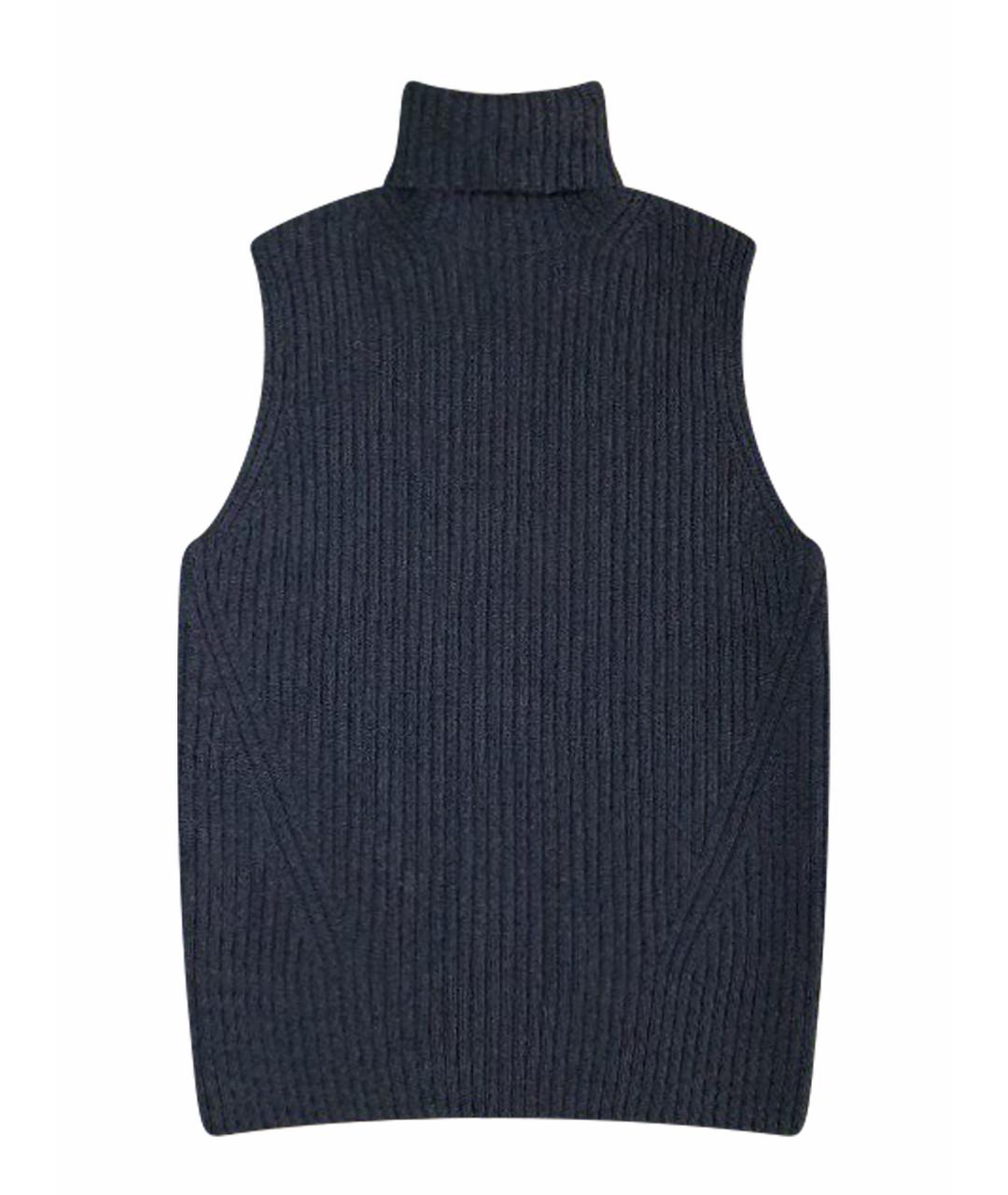 DRIES VAN NOTEN Темно-синяя шерстяная жилетка, фото 1