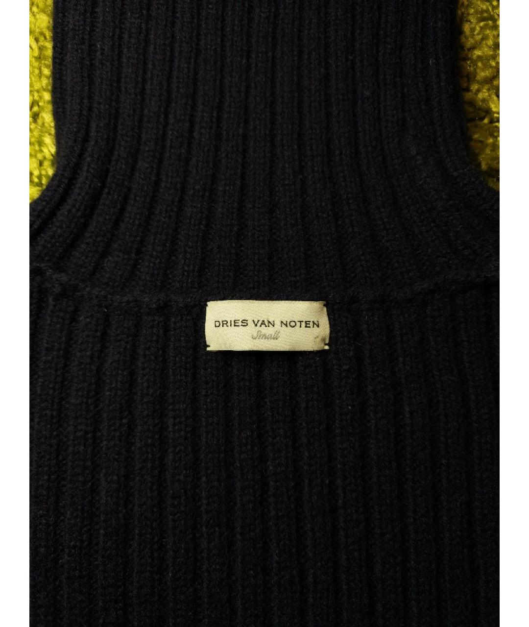 DRIES VAN NOTEN Темно-синяя шерстяная жилетка, фото 3