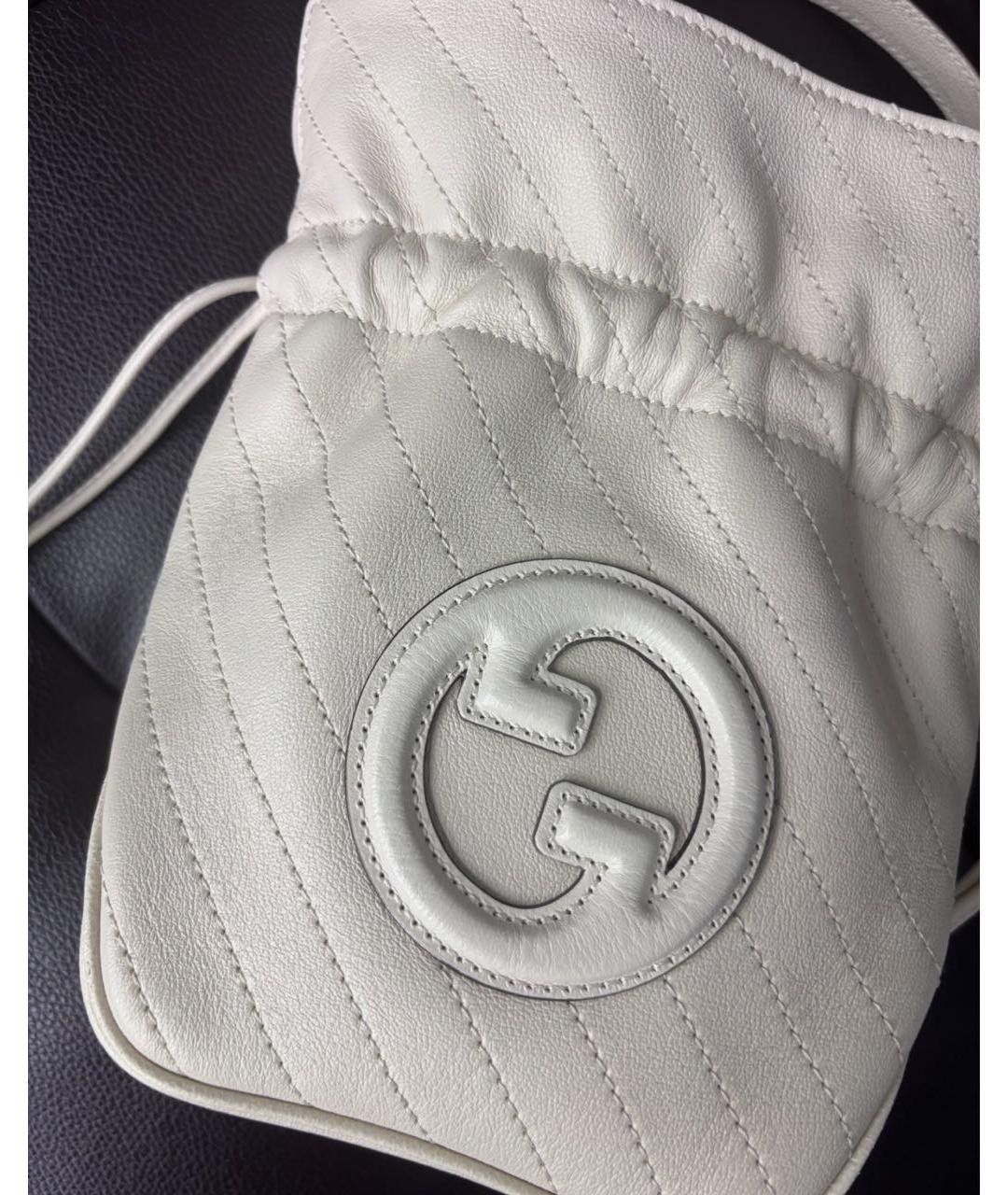 GUCCI Белая кожаная сумка через плечо, фото 4