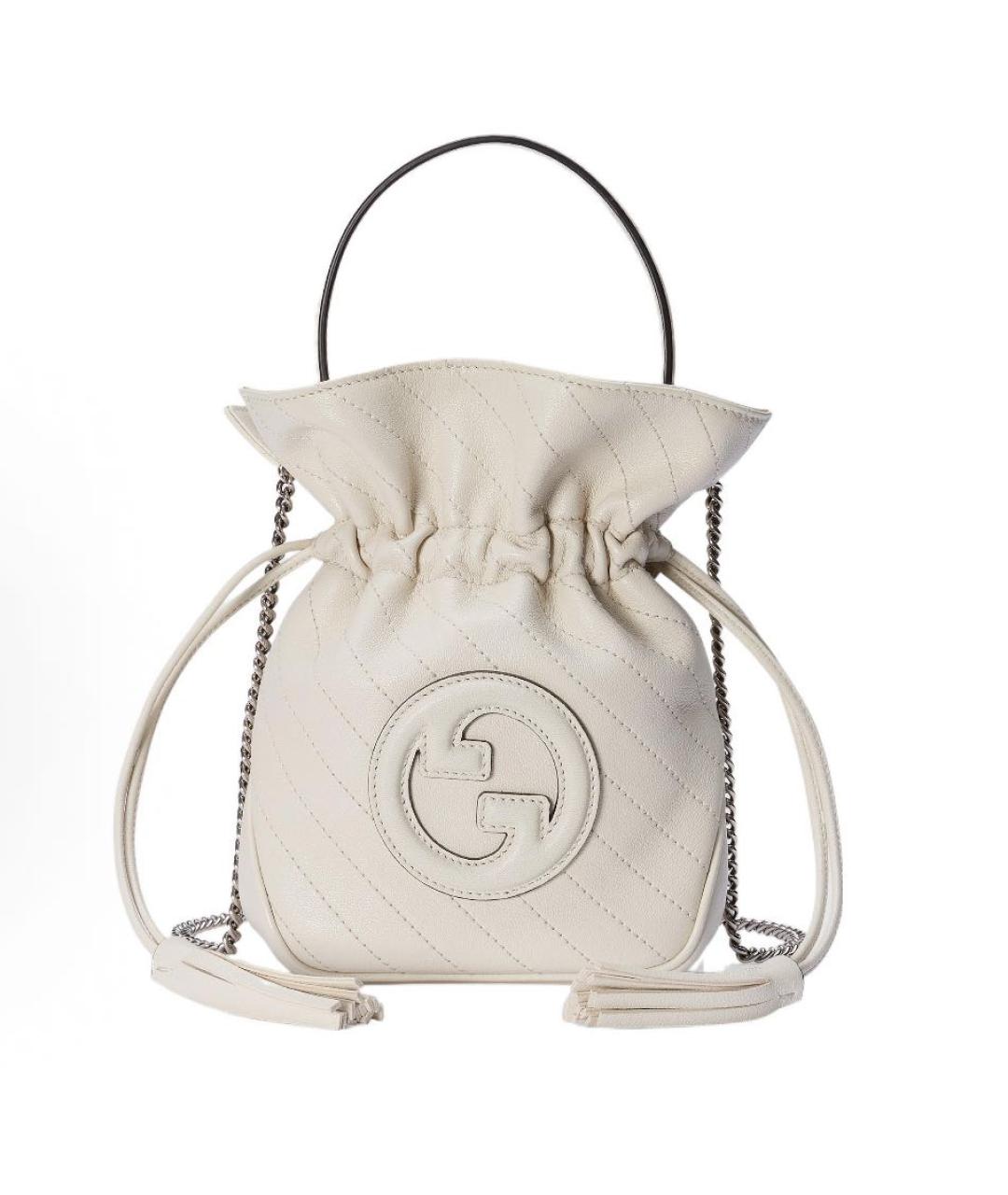 GUCCI Белая кожаная сумка через плечо, фото 9