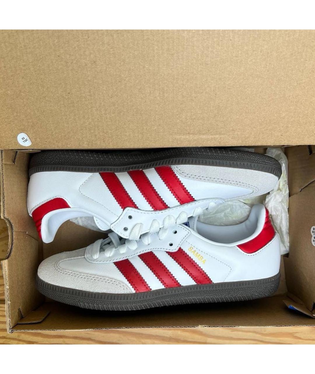 ADIDAS Белые кожаные кроссовки, фото 4