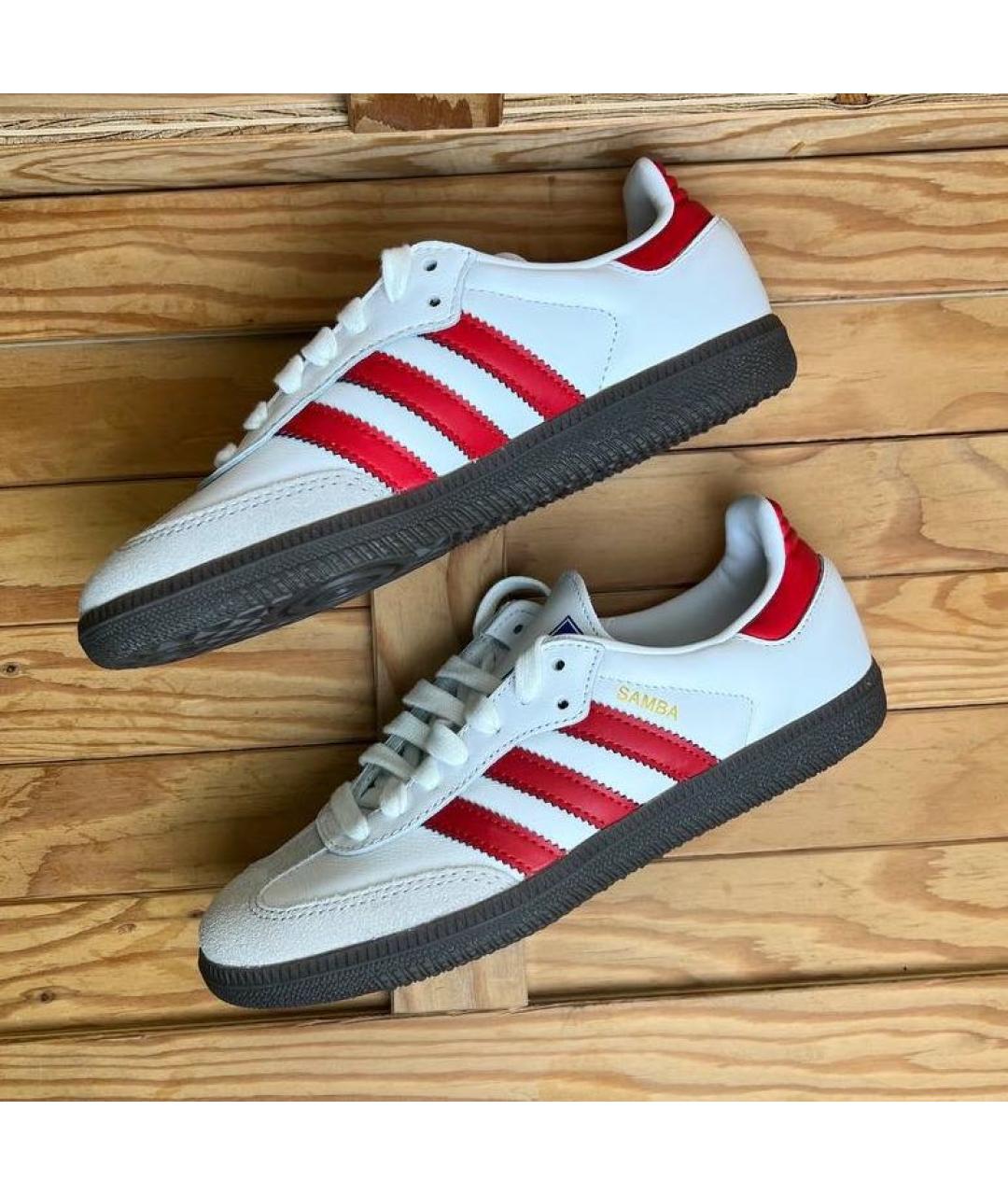 ADIDAS Белые кожаные кроссовки, фото 3