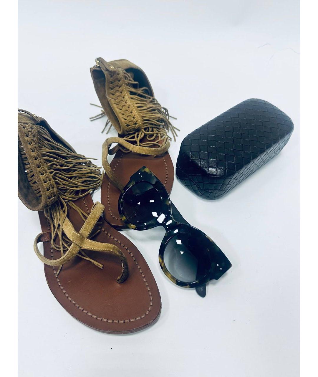 RALPH LAUREN Коричневые кожаные босоножки, фото 3