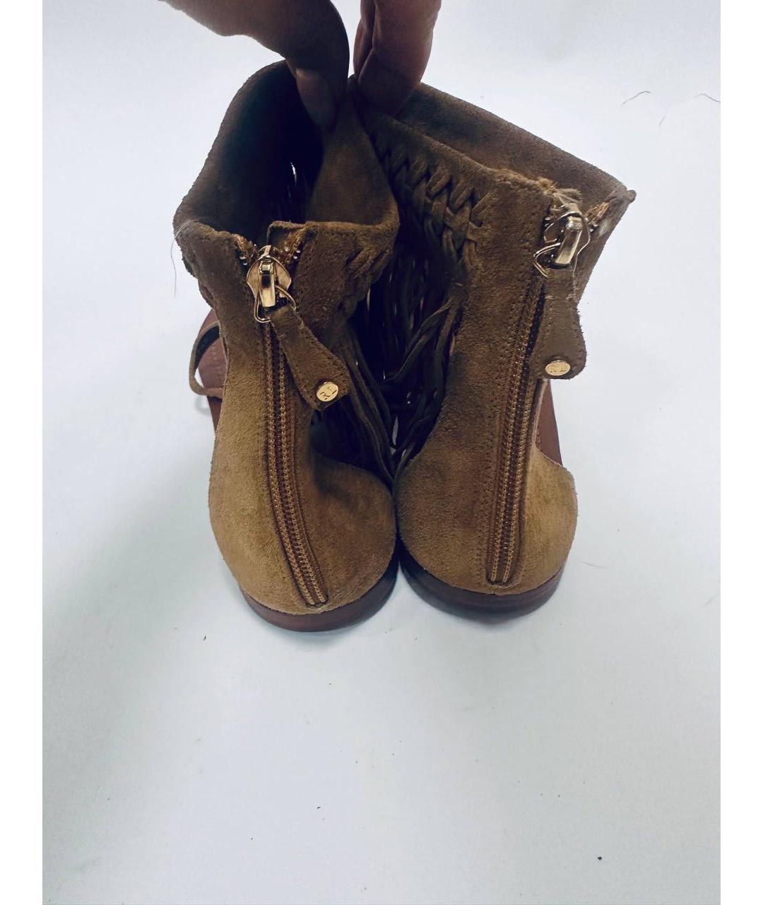 RALPH LAUREN Коричневые кожаные босоножки, фото 4