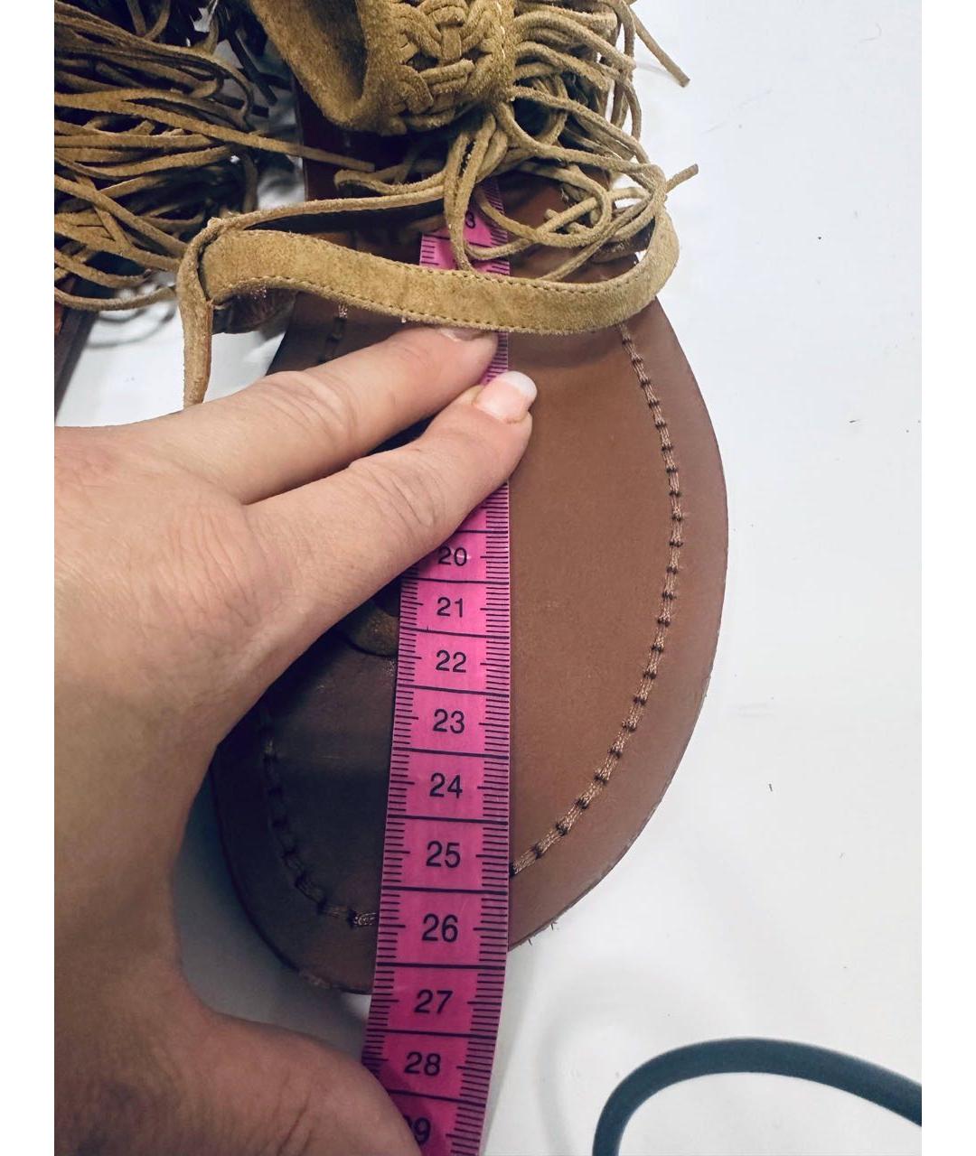 RALPH LAUREN Коричневые кожаные босоножки, фото 8