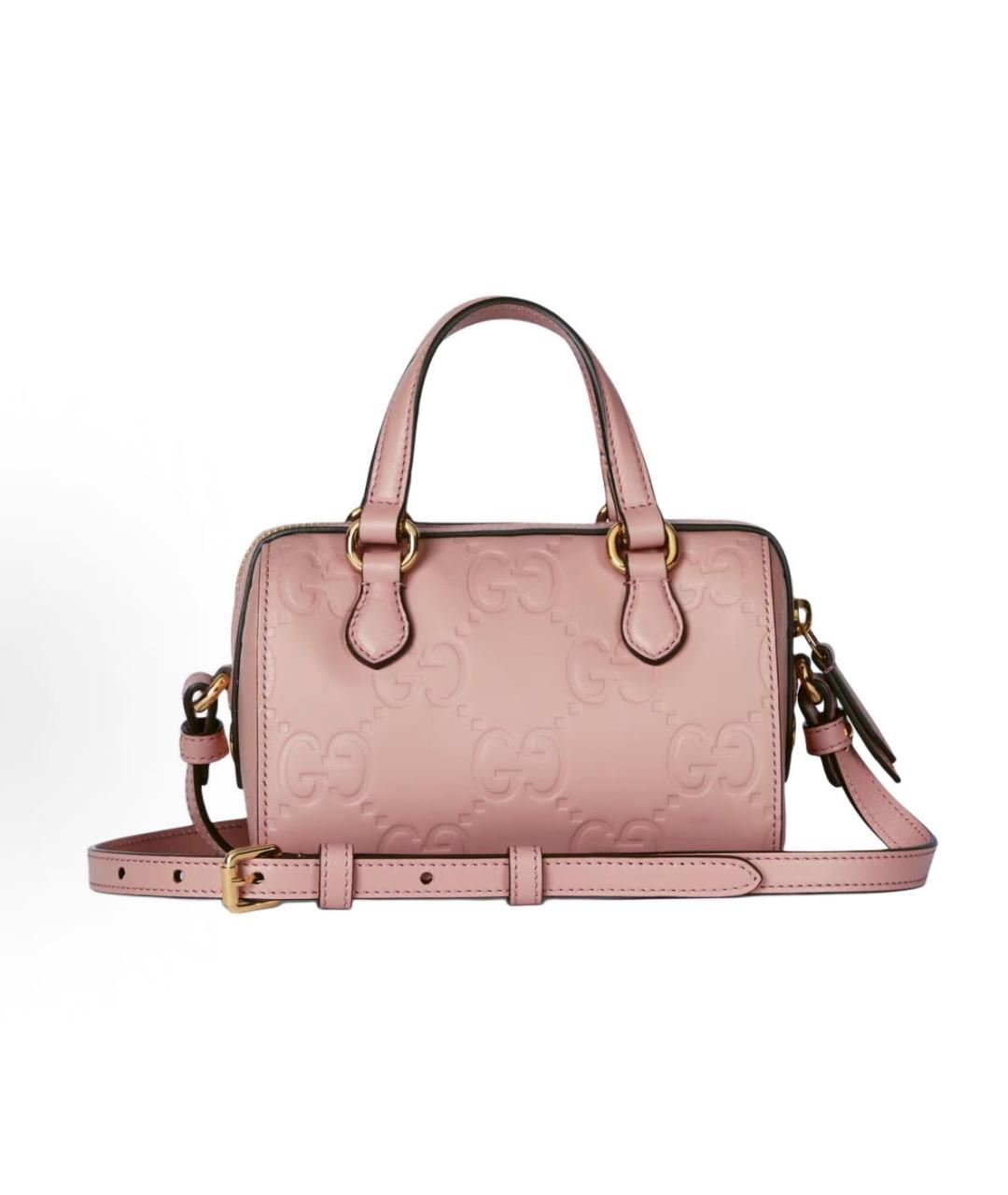 GUCCI Розовая кожаная сумка с короткими ручками, фото 3