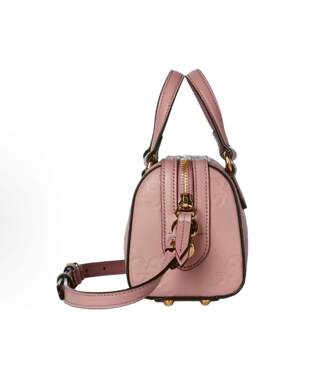 GUCCI Розовая кожаная сумка с короткими ручками, фото 2
