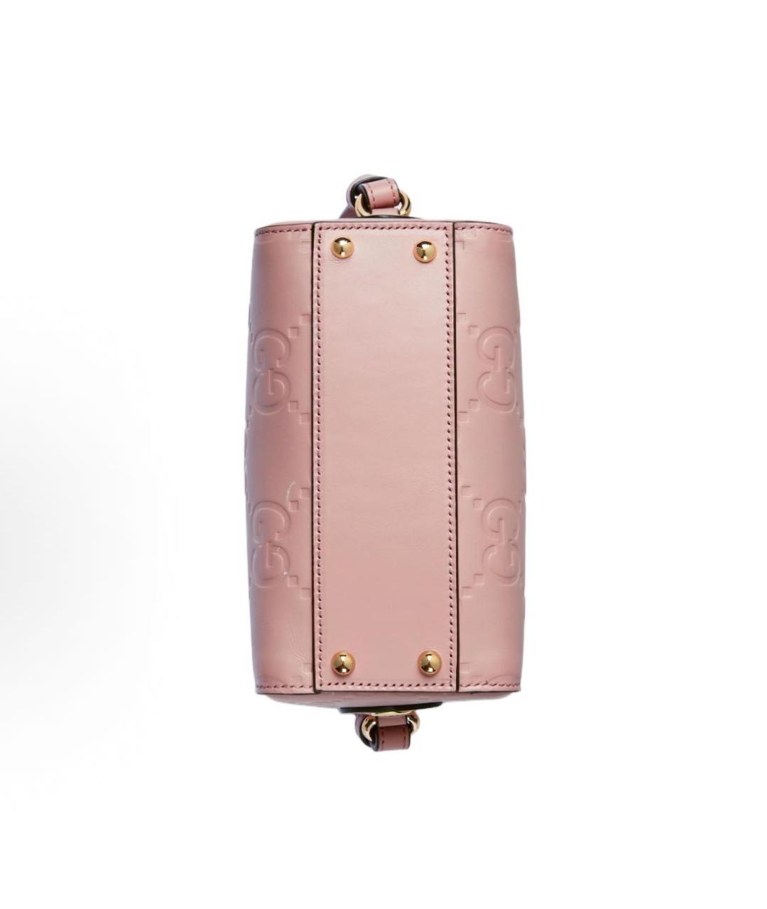 GUCCI Розовая кожаная сумка с короткими ручками, фото 4