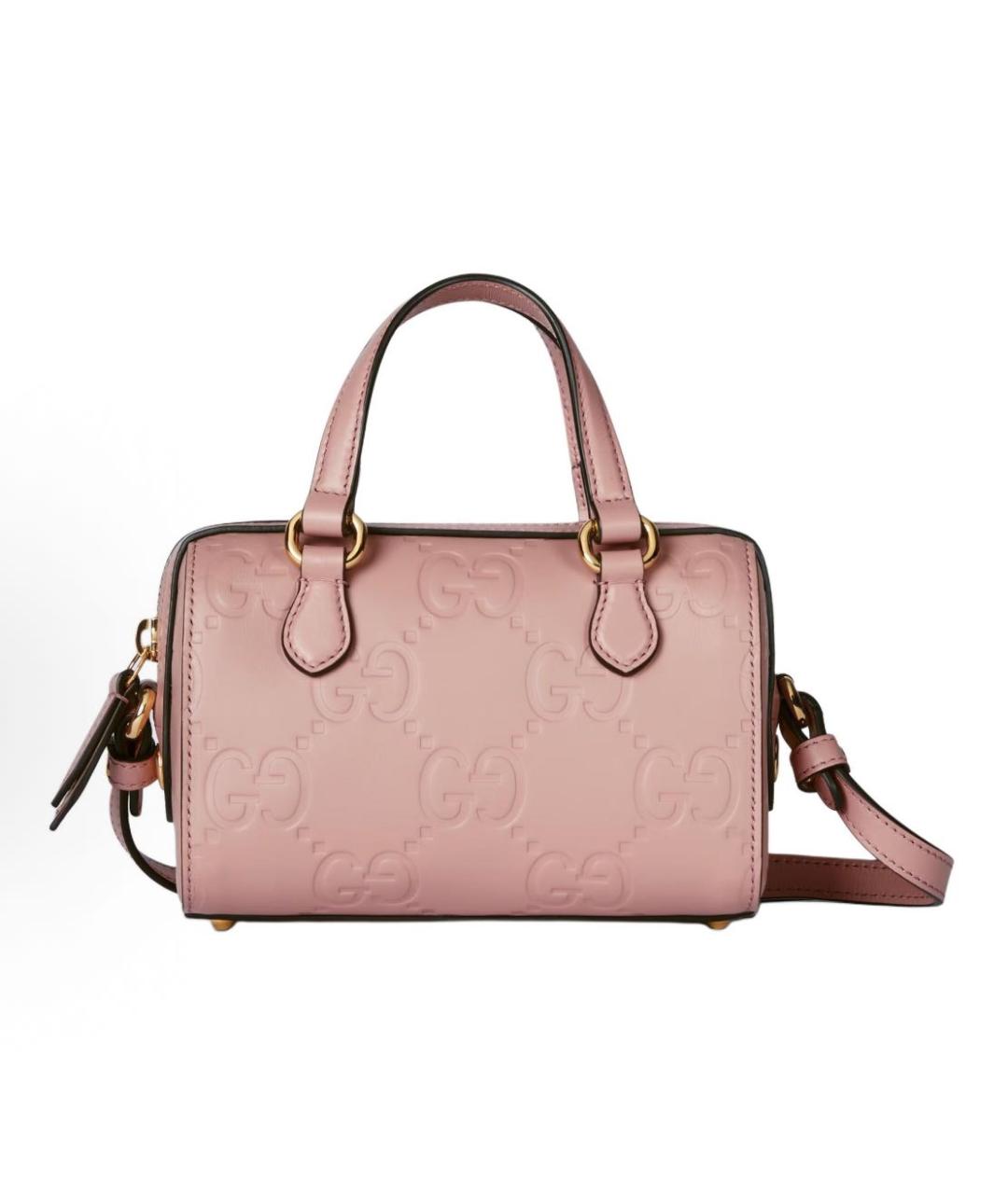 GUCCI Розовая кожаная сумка с короткими ручками, фото 9