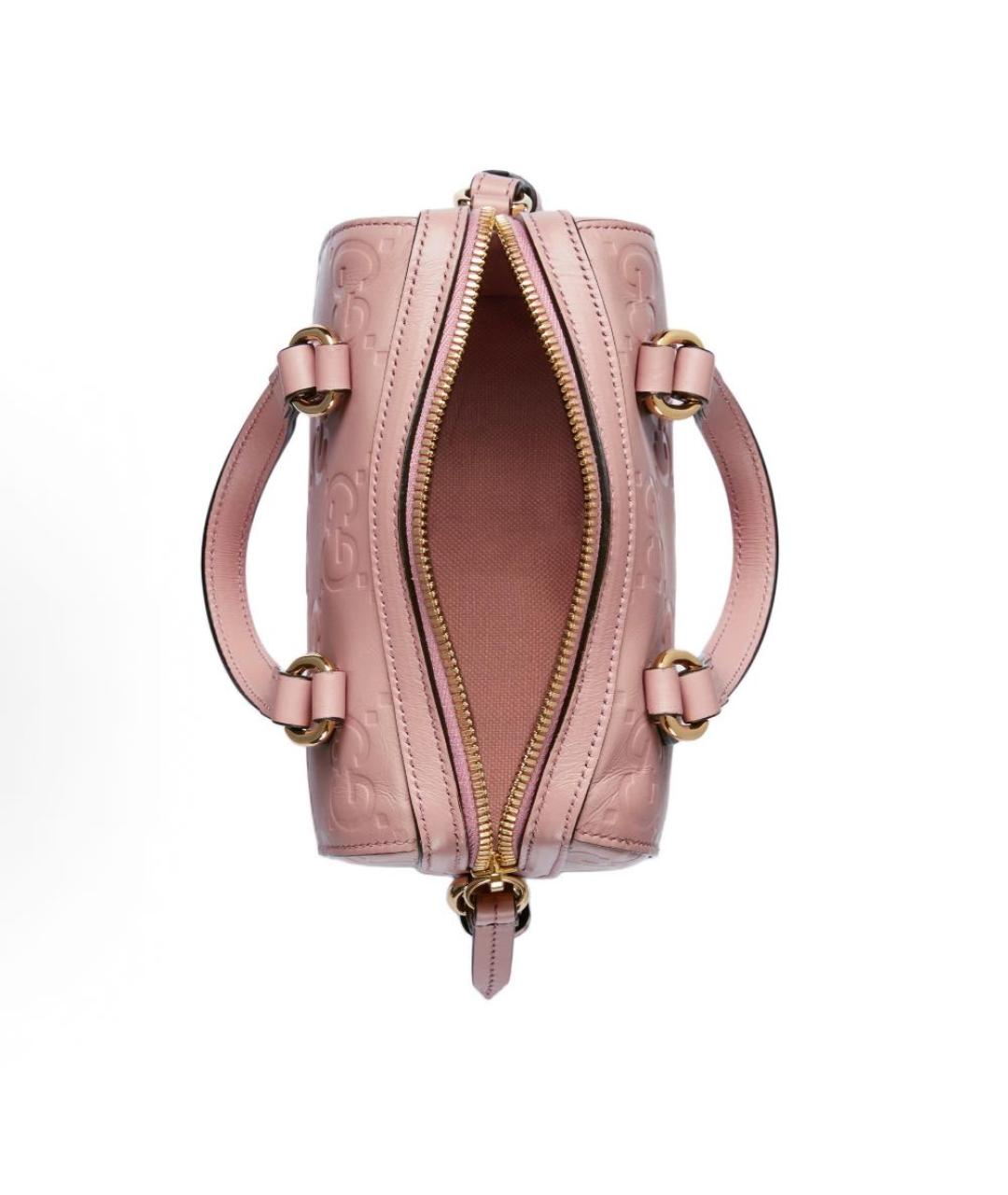 GUCCI Розовая кожаная сумка с короткими ручками, фото 5