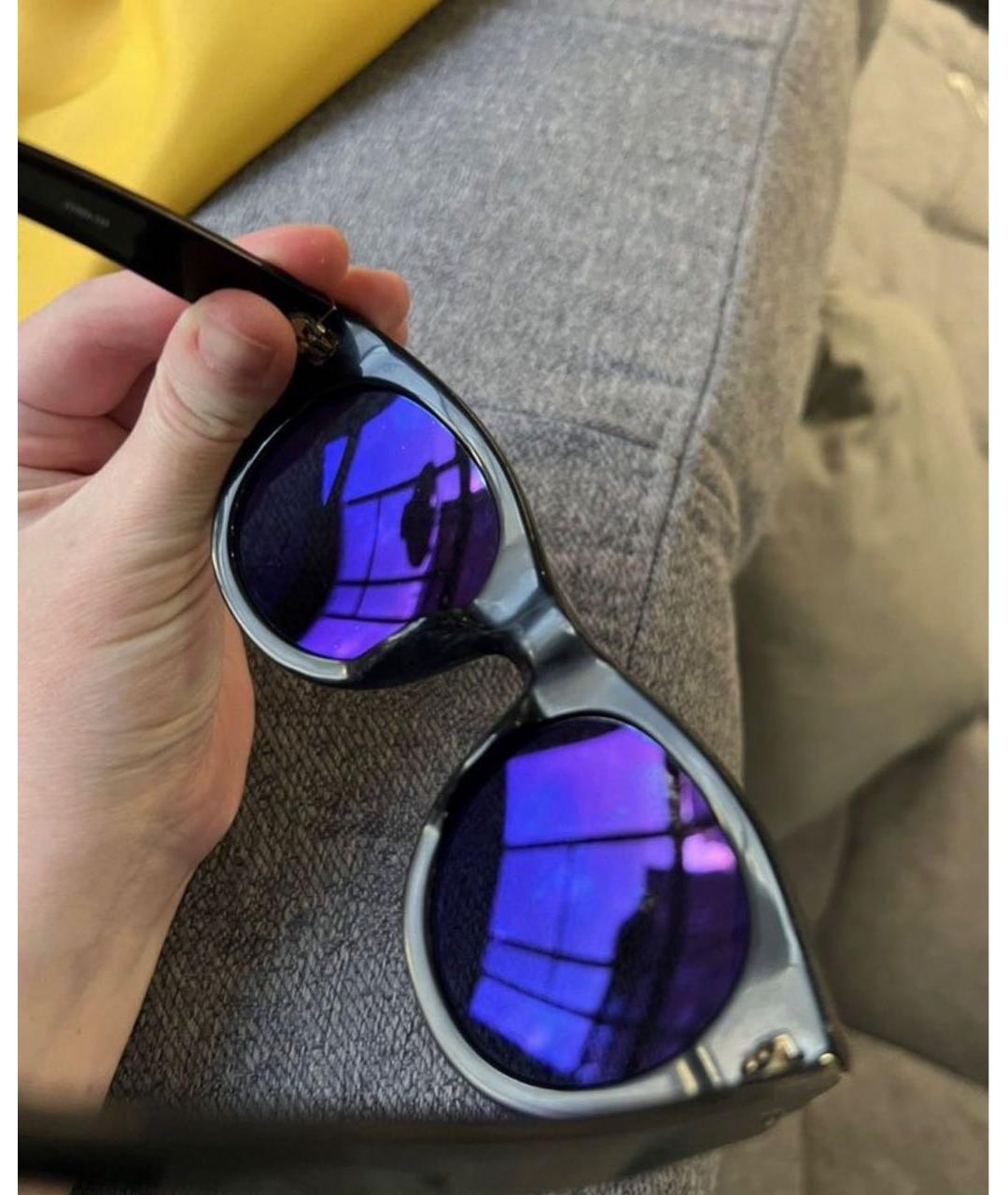 LINDA FARROW Черные пластиковые солнцезащитные очки, фото 6