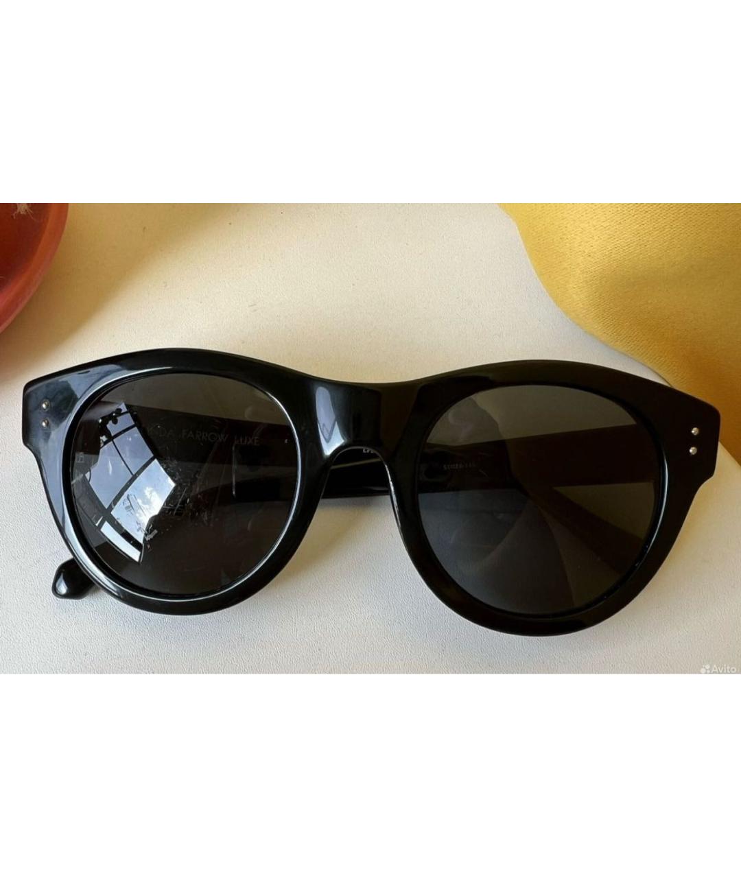 LINDA FARROW Черные пластиковые солнцезащитные очки, фото 7