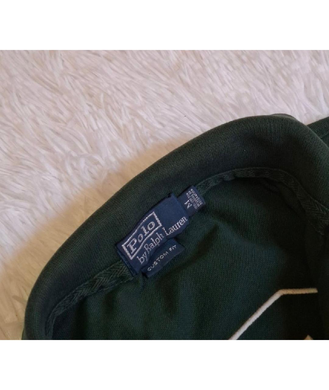 POLO RALPH LAUREN Зеленые хлопковое поло с коротким рукавом, фото 2