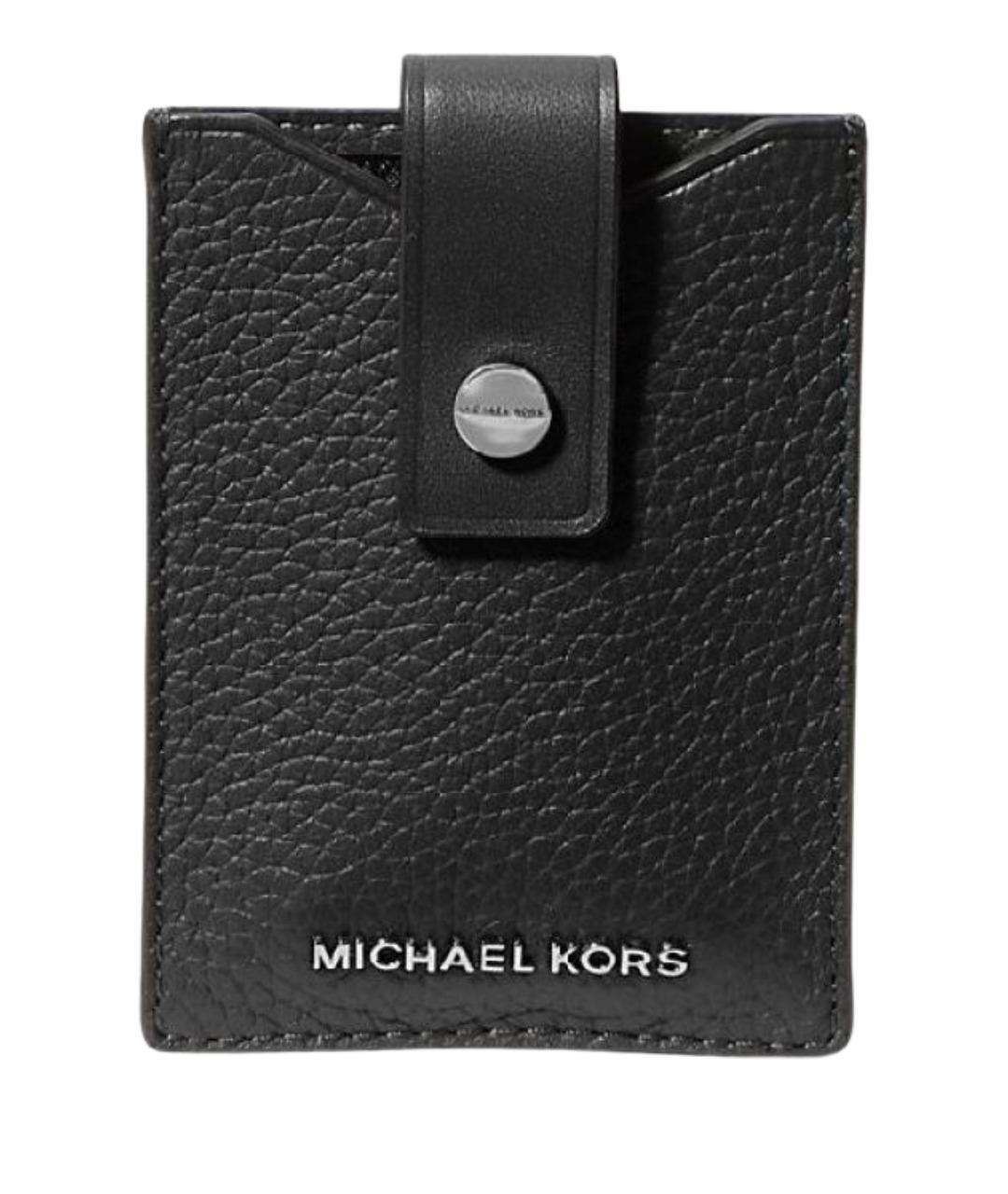 MICHAEL KORS Черный кожаный кардхолдер, фото 1