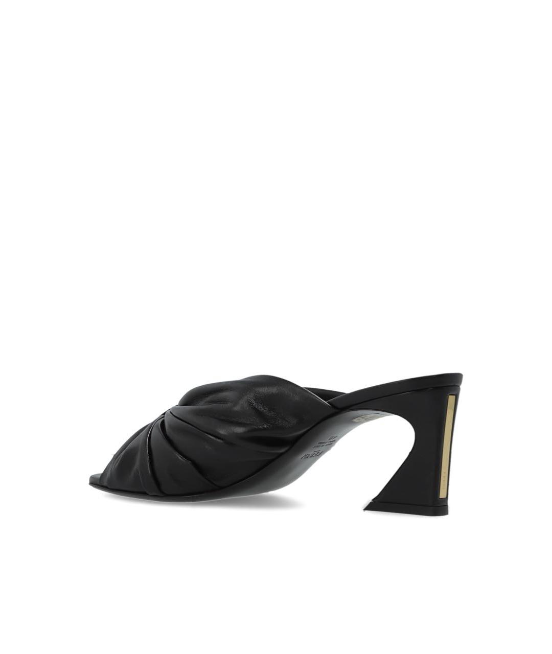 FENDI Черные кожаные мюли, фото 4