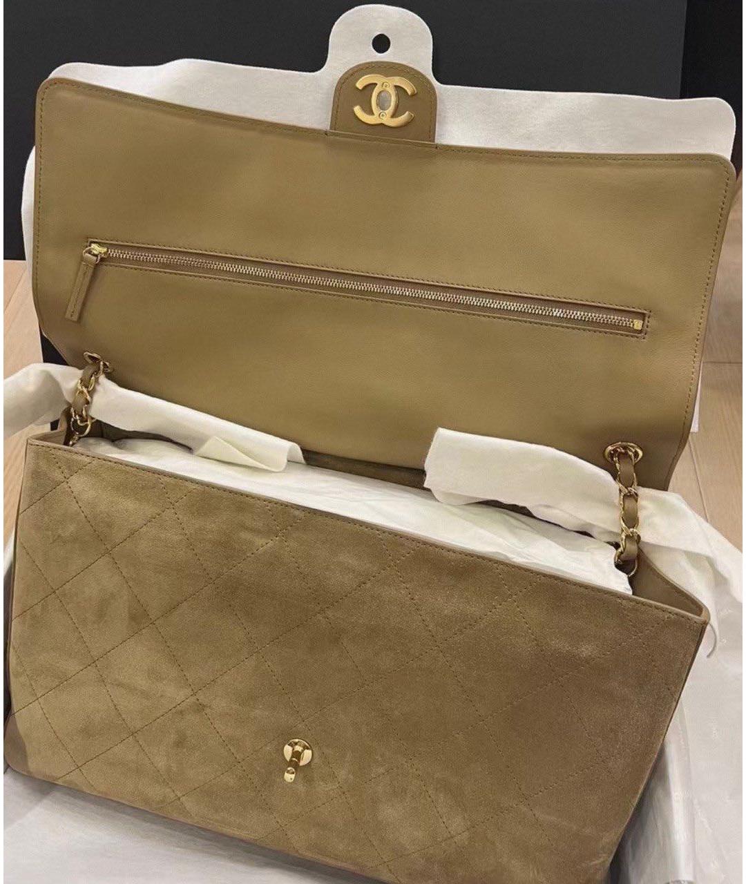 CHANEL Бежевая замшевая сумка через плечо, фото 3