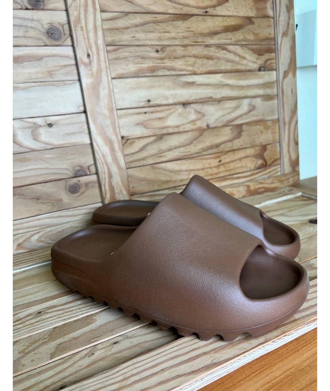ADIDAS Коричневые резиновые шлепанцы, фото 3