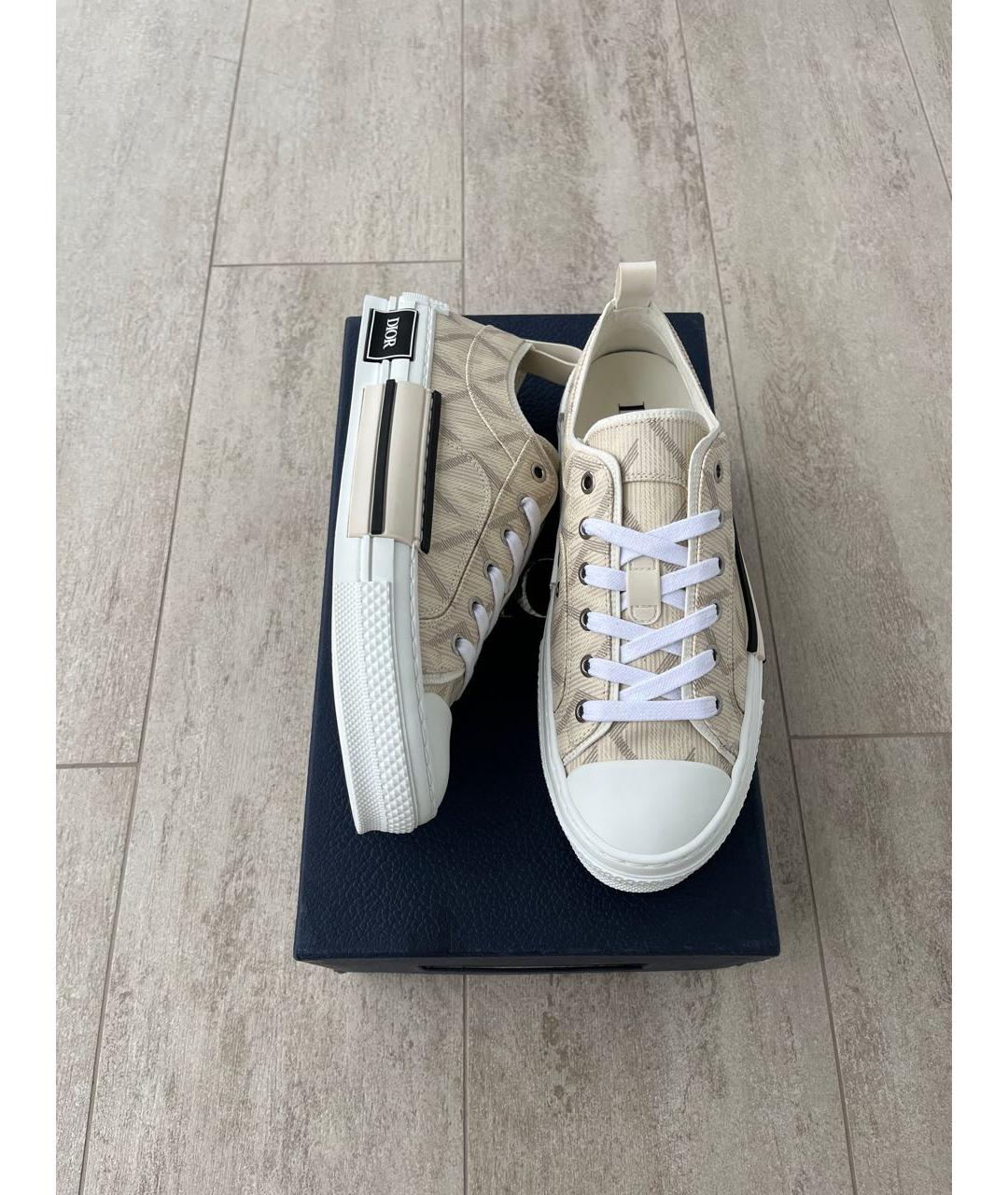 CHRISTIAN DIOR Бежевые кожаные кеды, фото 2